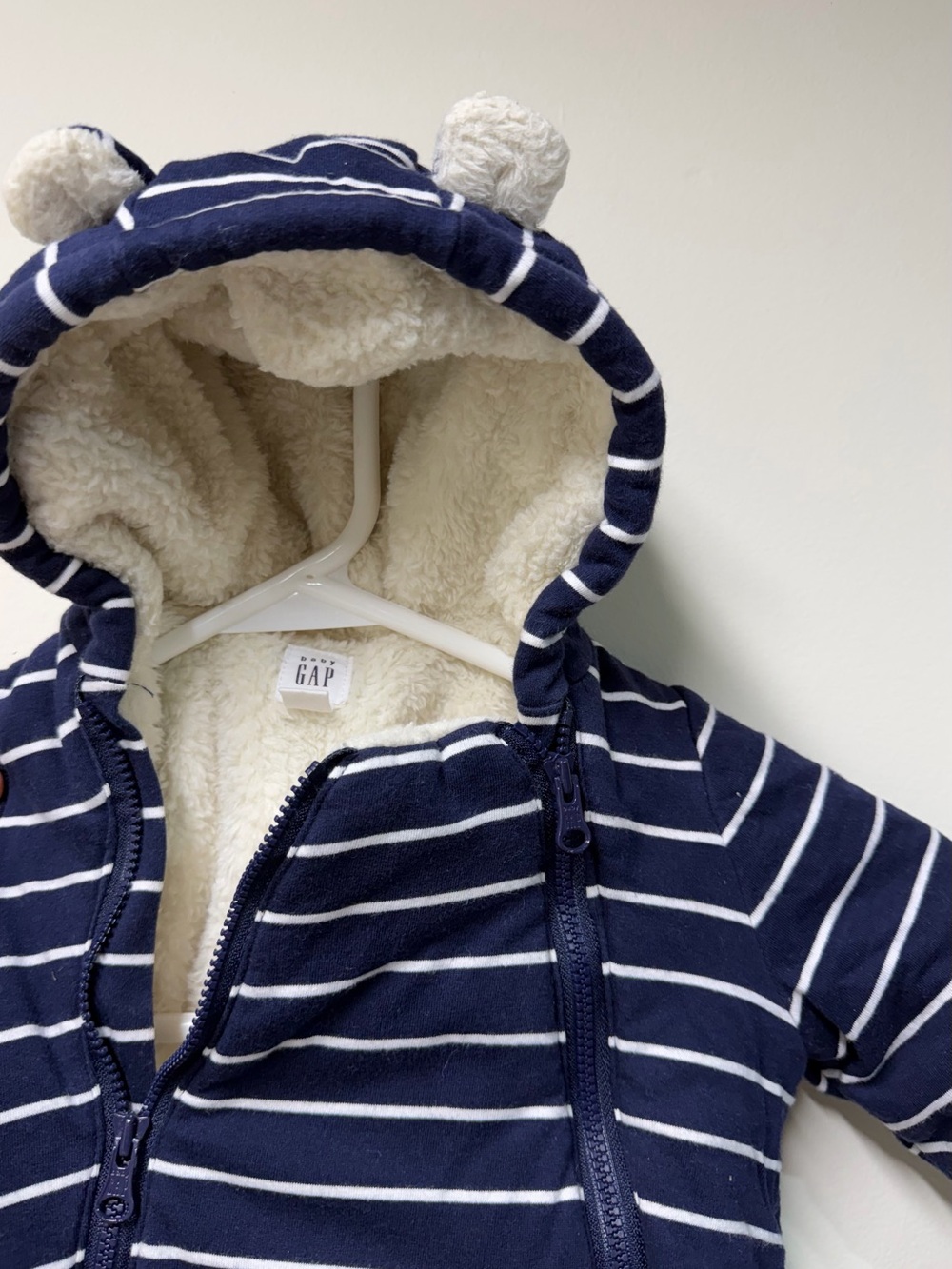 GAP Navy Stripe Baby Snowsuit - Picture 2 of 3